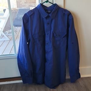 Nice!  Chaps Men's Long Sleeved, Button Down Shirt, XL, Blue